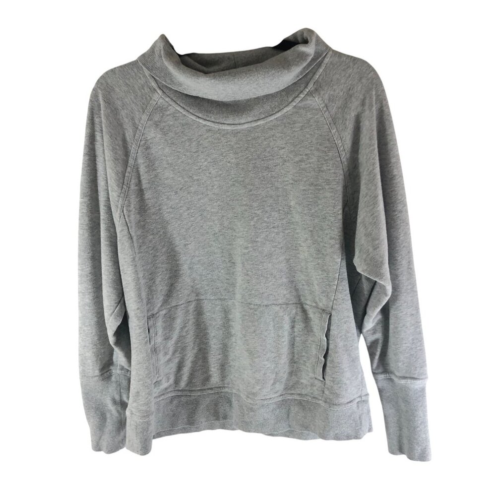 C9 Champion Long Sleeve French Terry Top Sweatshirt Funnel Neck Pockets Gray M